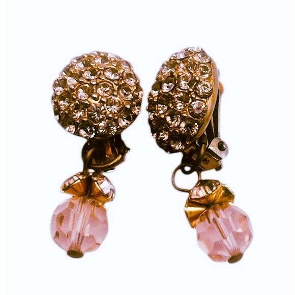 Set of Two Rhinestone Clip Earrings - Picture 3 of 6